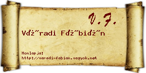 Váradi Fábián névjegykártya